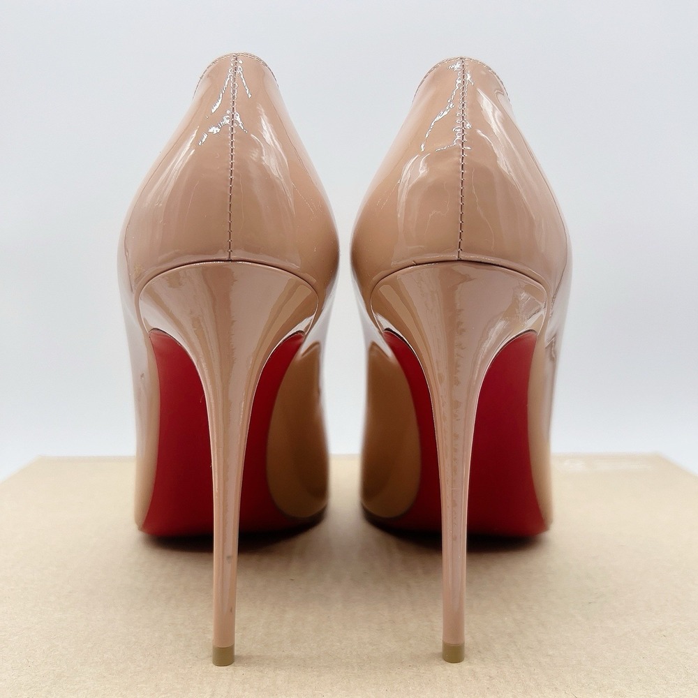 Christian Louboutin Pigalle 100 Women's Heels Pumps Nude Patent Leather EU 38.5 - Picture 8 of 13